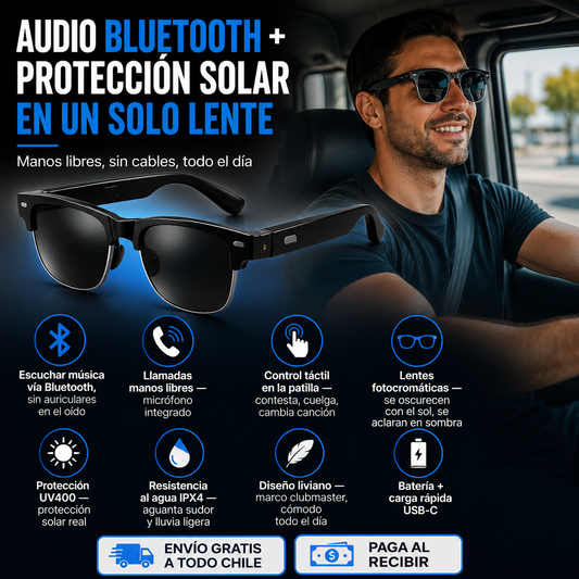 Lente Visión TechPro: Audio Bluetooth + Fotocromaticos
