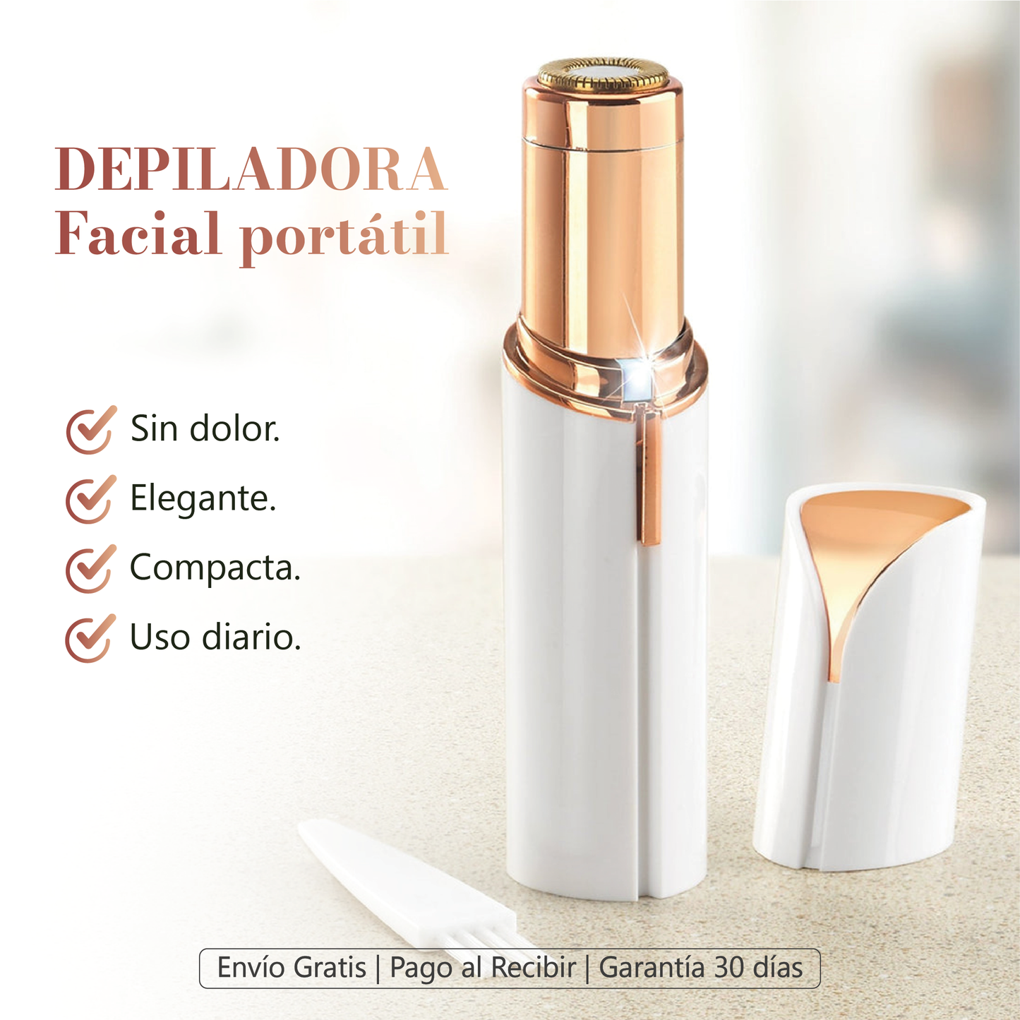 Depiladora Facial Portátil 2 en 1 – Suave y Precisa