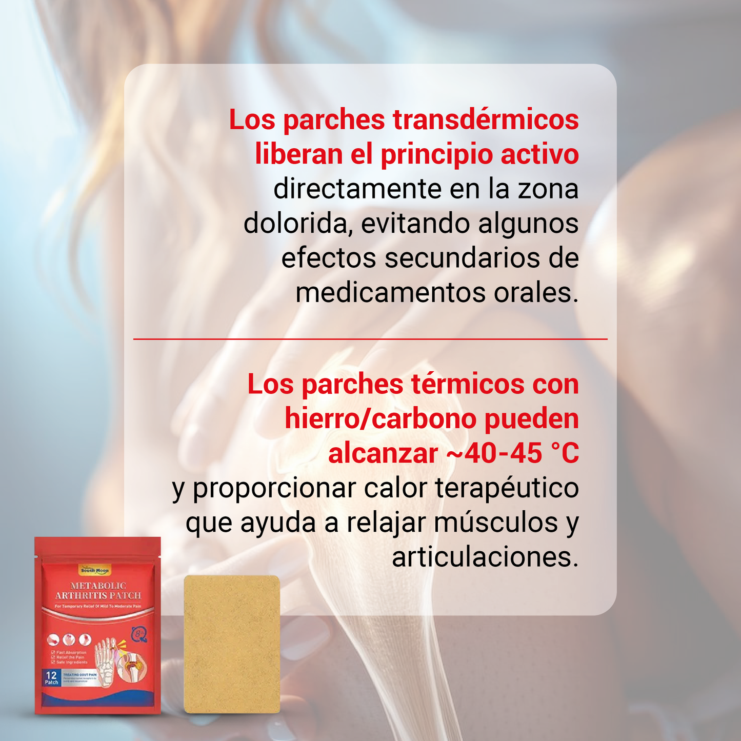 Parche analgésico para dolor articular / artritis.