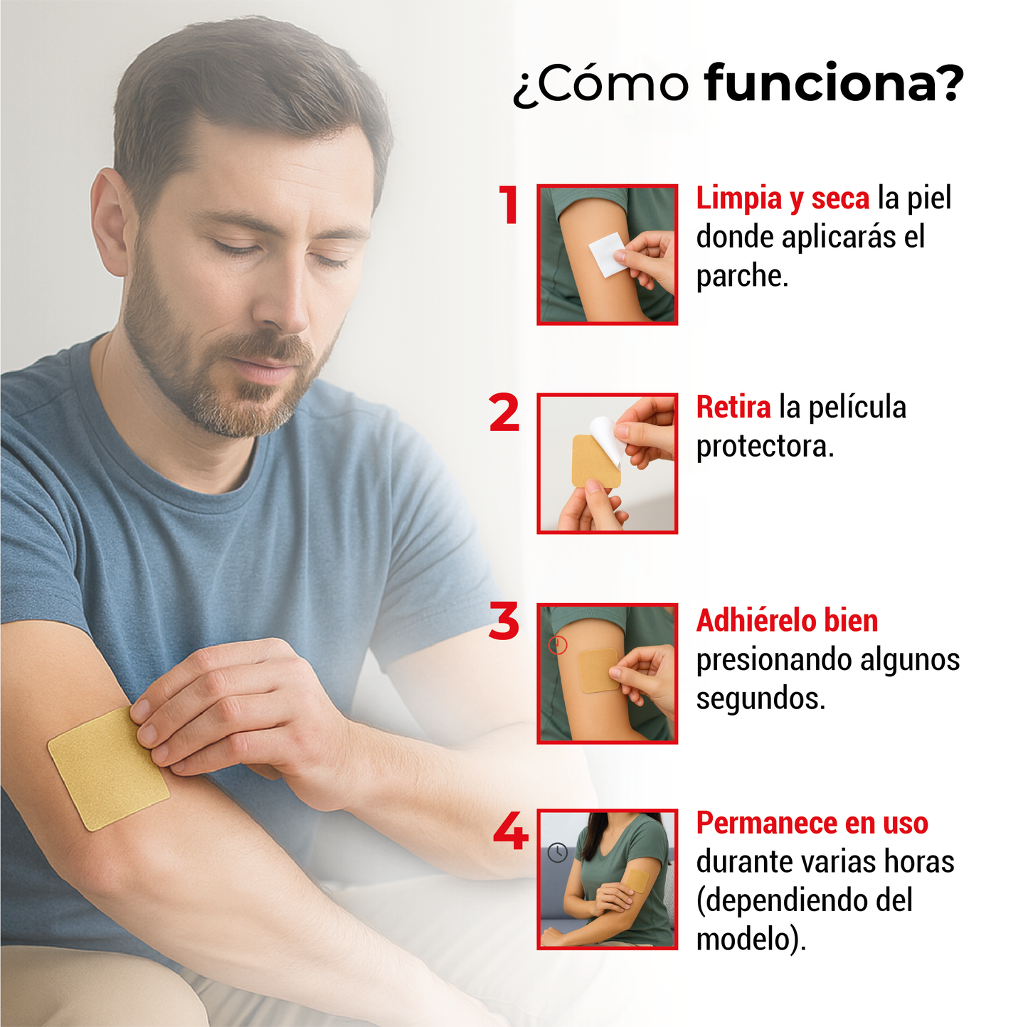 Parche analgésico para dolor articular / artritis.
