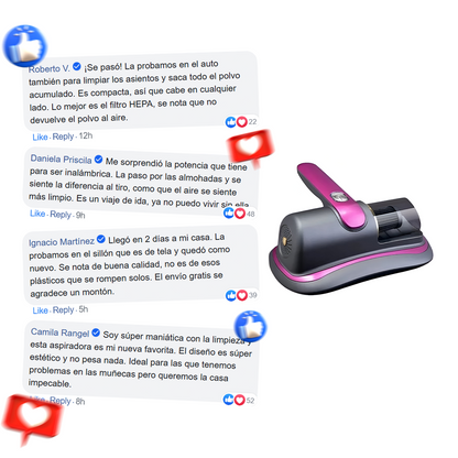 Aspiradora Antiácaros Inalámbrica con Luz UV  - Elimina polvo, ácaros y alérgenos de tu hogar