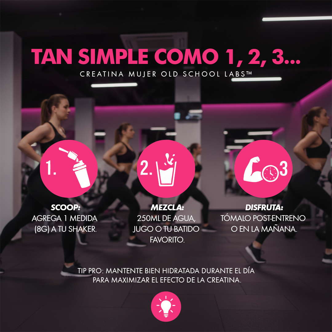 Creatina Mujer Old School Labs – Fuerza, energía y recuperación en un solo suplemento