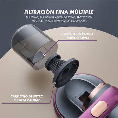 Aspiradora Antiácaros Inalámbrica con Luz UV  - Elimina polvo, ácaros y alérgenos de tu hogar