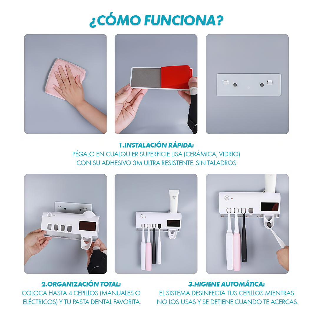 Soporte Esterilizador de Cepillos – Higiene que protege a tu familia