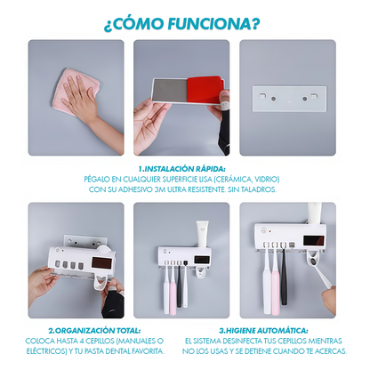 Soporte Esterilizador de Cepillos – Higiene que protege a tu familia