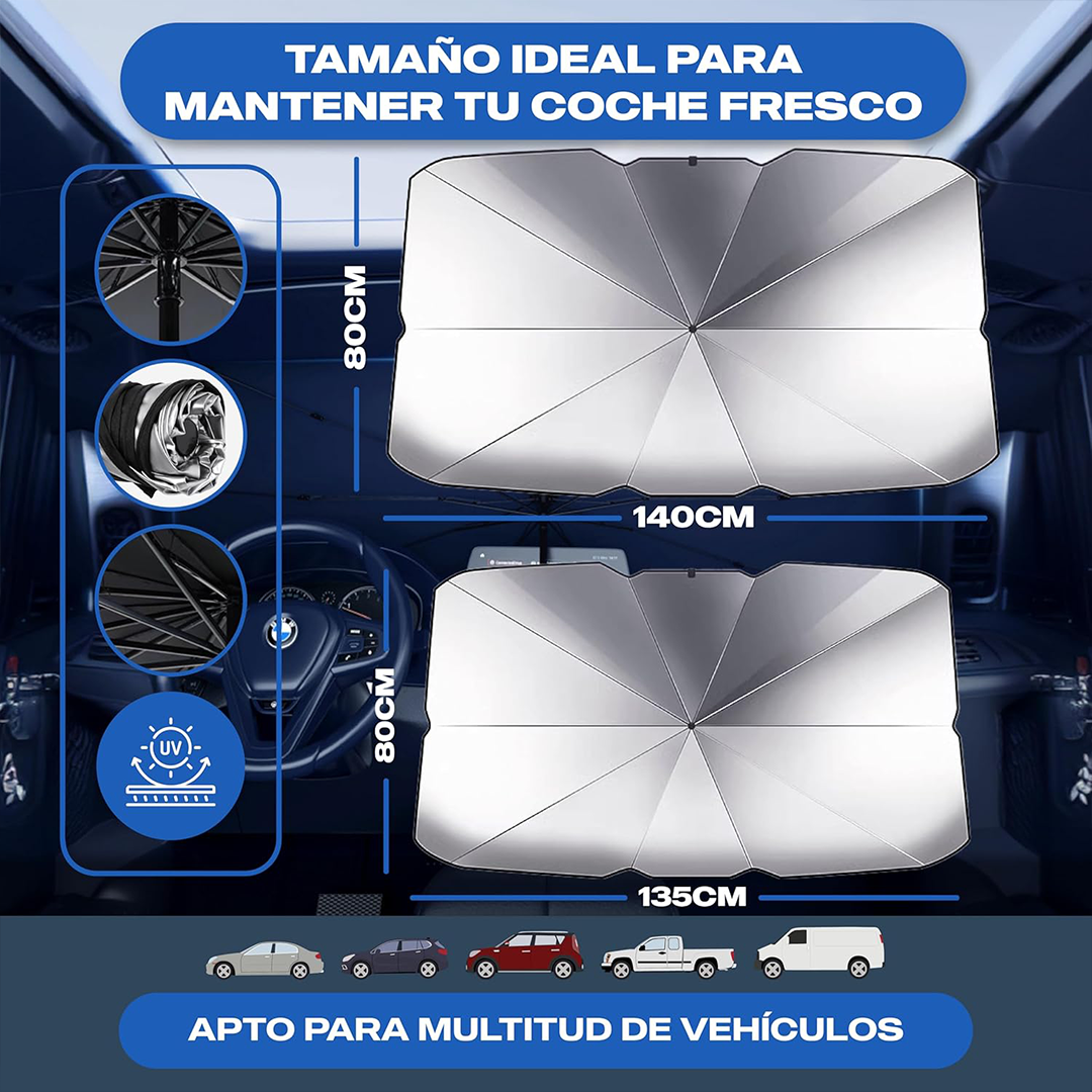 Parasol para Parabrisas – Mantén tu auto fresco y protegido del calor intenso