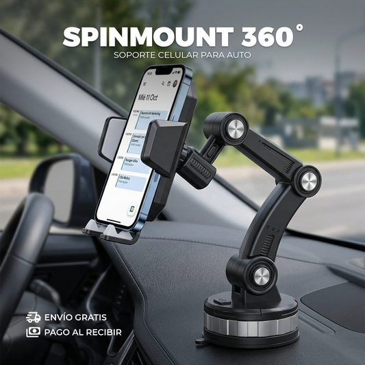 SpinMount: Soporte con rotación 360° para auto
