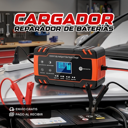 No te quedes botado con la batería descargada - Cargador Reparador de Baterías para Auto