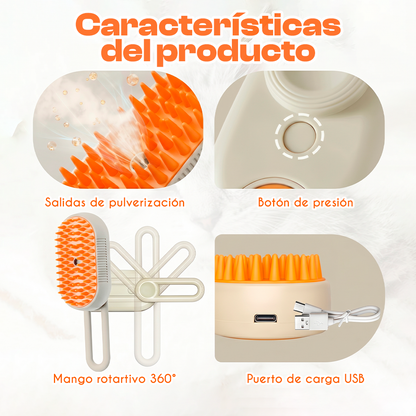 VaporPet - Cepillo Vaporizador Recargable Para Mascotas
