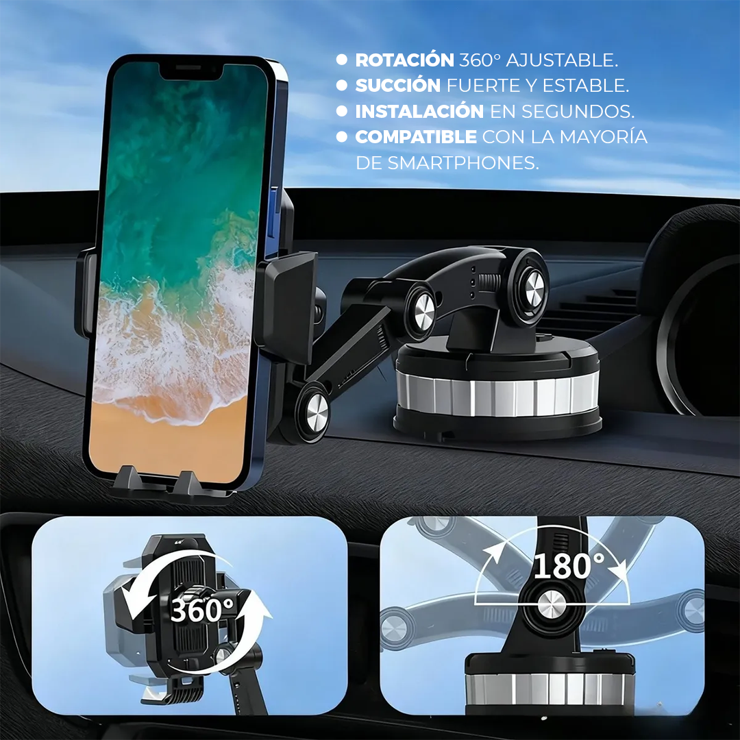 SpinMount: Soporte con rotación 360° para auto