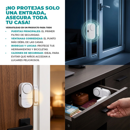 Alarma para Puertas y Ventanas con Sensor Magnético (90dB) - Oferta 3x1
