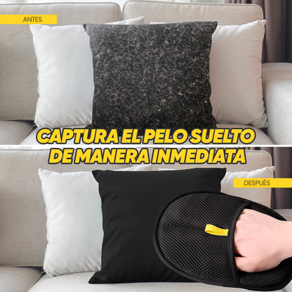 Guante Removedor De Pelo 2 En 1  DualGrip™ que atrapa el pelo desde la raíz, en cada caricia